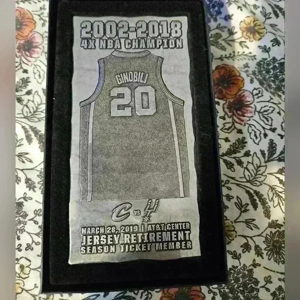 NEW RARE Manu Ginobili Jersey Retirement Metal Plaque